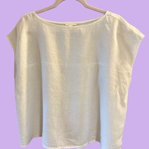 Eileen Fisher White Linen Women's Top